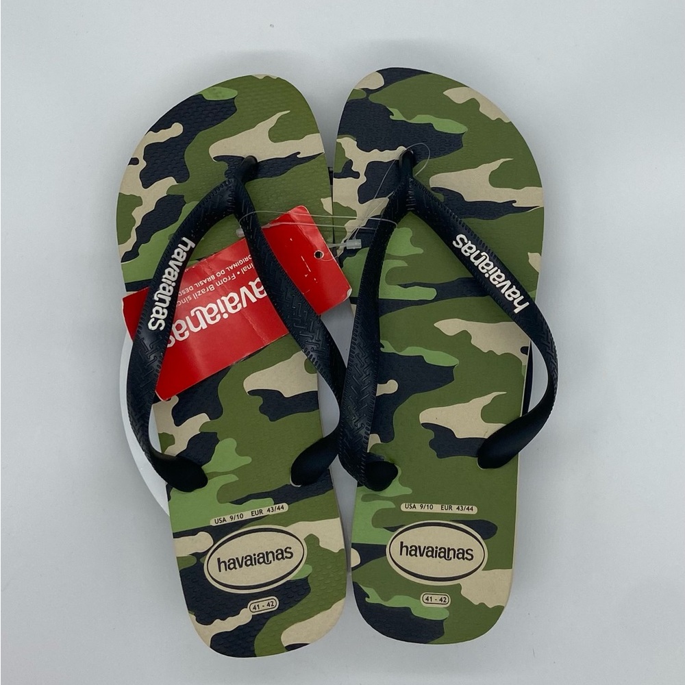 Havaianas Camouflage Flip Flops Men’s Size 10 Green Camo Sandals. NWT